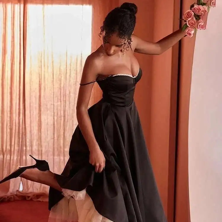 Spaghetti Strap A-Line Dress Women 2025 Vacation Elegant Evening Midi Summer Dress Backless Party Sexy Dress Vestidos