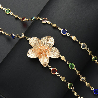luxury necklace with golden flower