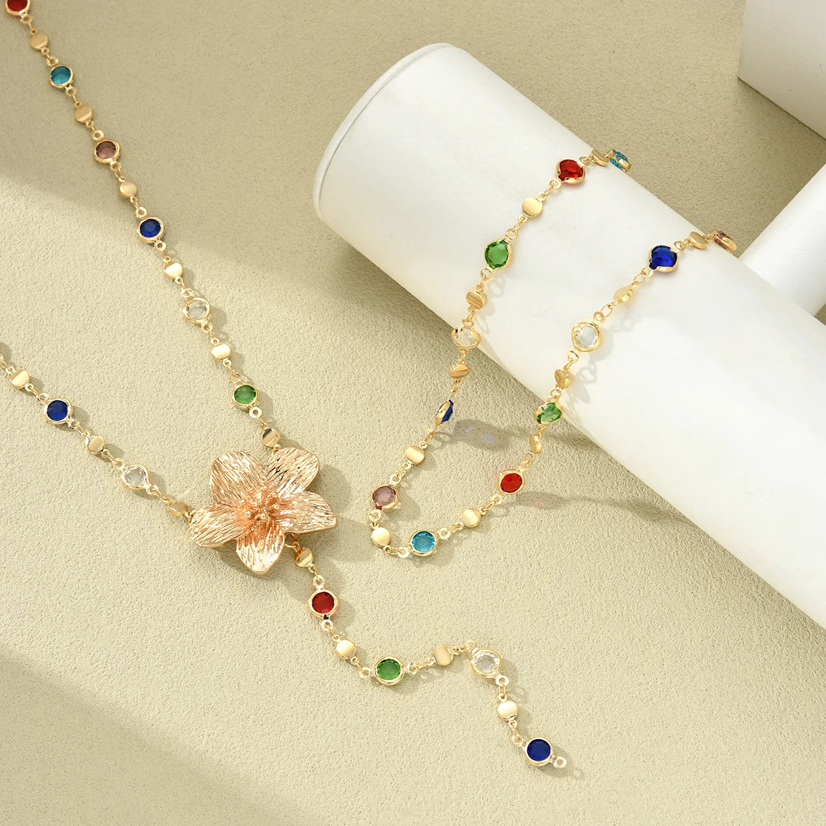 luxury necklace with golden flower