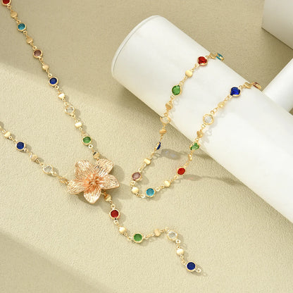 luxury necklace with golden flower