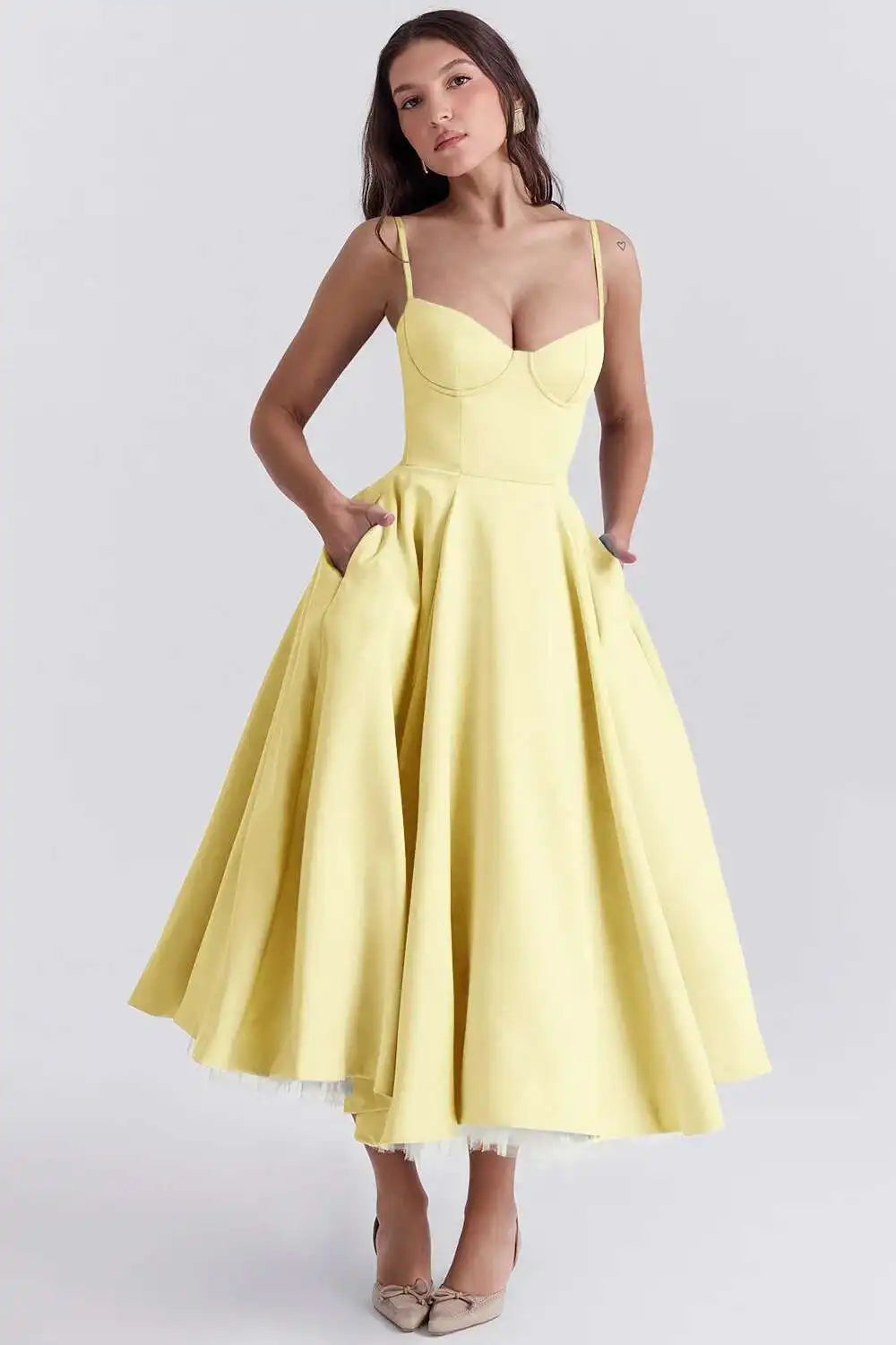 Spaghetti Strap A-Line Dress Women 2025 Vacation Elegant Evening Midi Summer Dress Backless Party Sexy Dress Vestidos