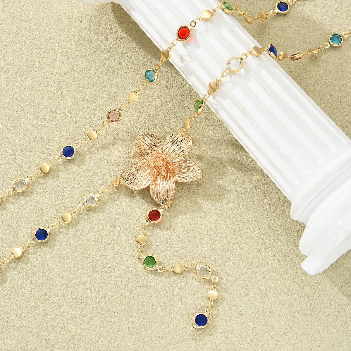 luxury necklace with golden flower